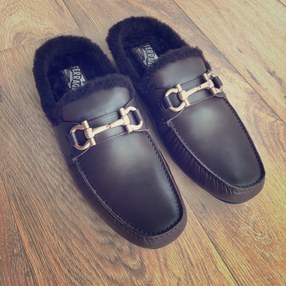 ferragamo fur slippers